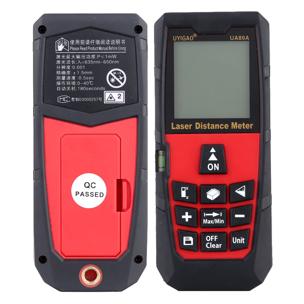 80m High Precision Laser Rangefinder Measure Digital Laser Distance Meter Distance Area Volume Self-calibration Level Bubble