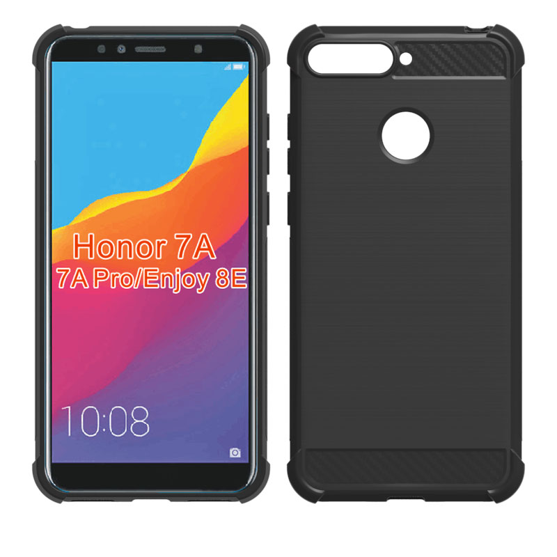 Carbon Fiber Tpu case For Huawei Y6 2018 brushed tpu soft cover