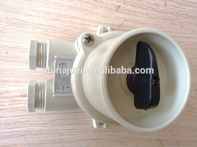 24V 250V 500V IP56 waterproof marine nylon socket with switch