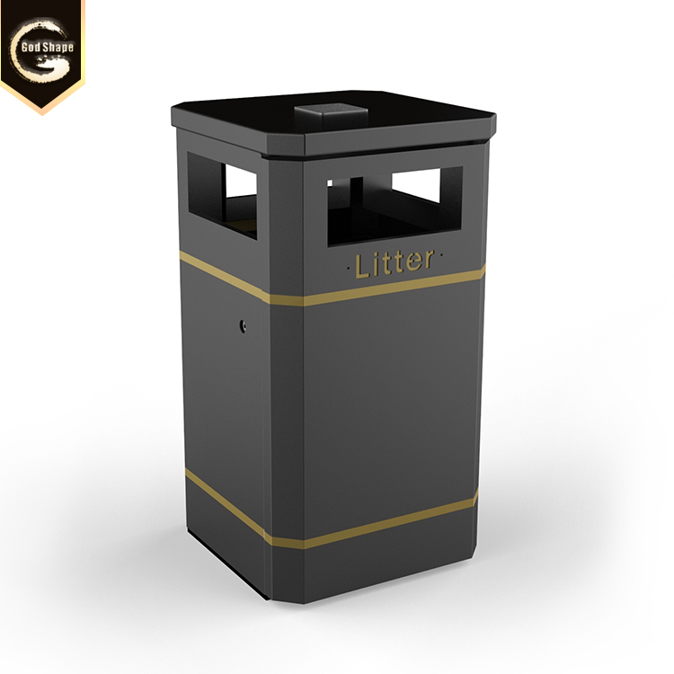 OEM Custom Recycle Outdoor Stainless Steel Metal Office Garbage Trash Can Waste Bin Dustbin