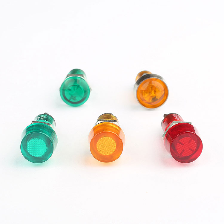 ZD7 ZD10 yellow mushroom head with metal ring 10mm mini led indicator light