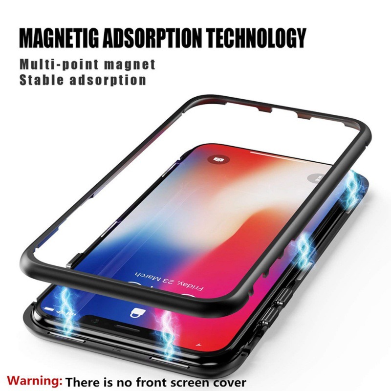 2019 New Arrival 360 Metal frame glass flip  cover explosion Magnetic phone case For OPP O R15