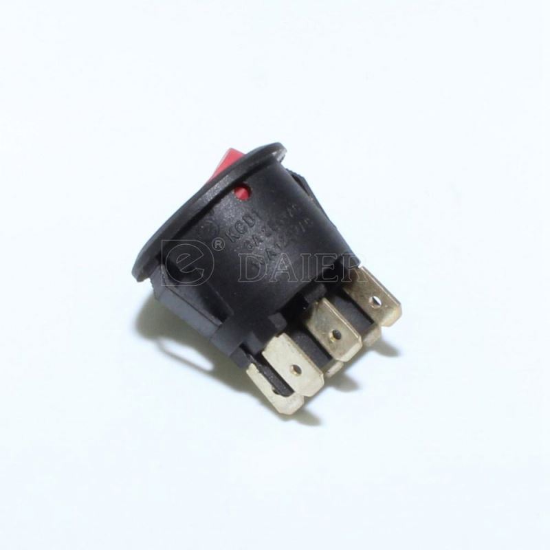 10A 125VAC ON ON Round Rocker Switch DPDT