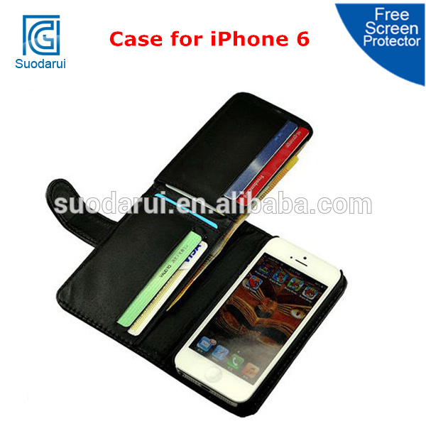 For Apple iPhone 6 Men Case Multi Credit Card Holders PU Leather Wallet Pouch Cover Case