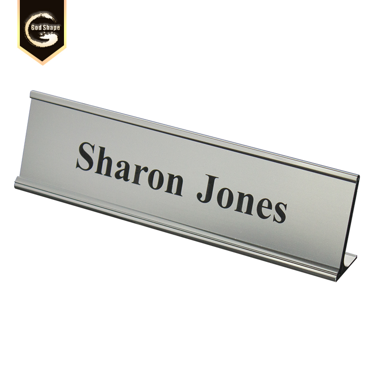 L shape office sign desk nameplate plaque aluminum sign