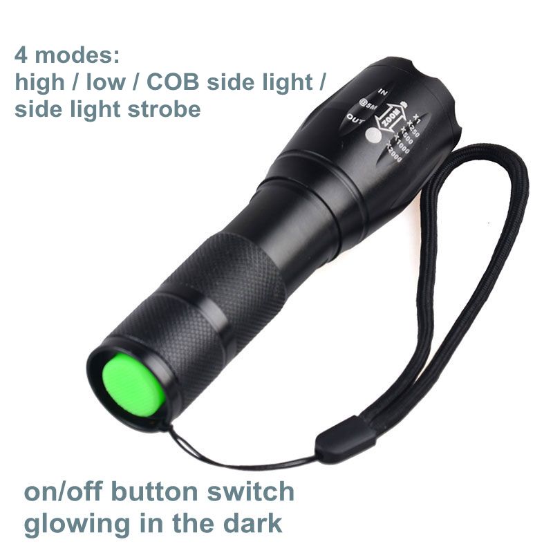 10W T6 LED COB LED High Power Adjustable Focus Rechargeable Military Led Tactical Flashlight