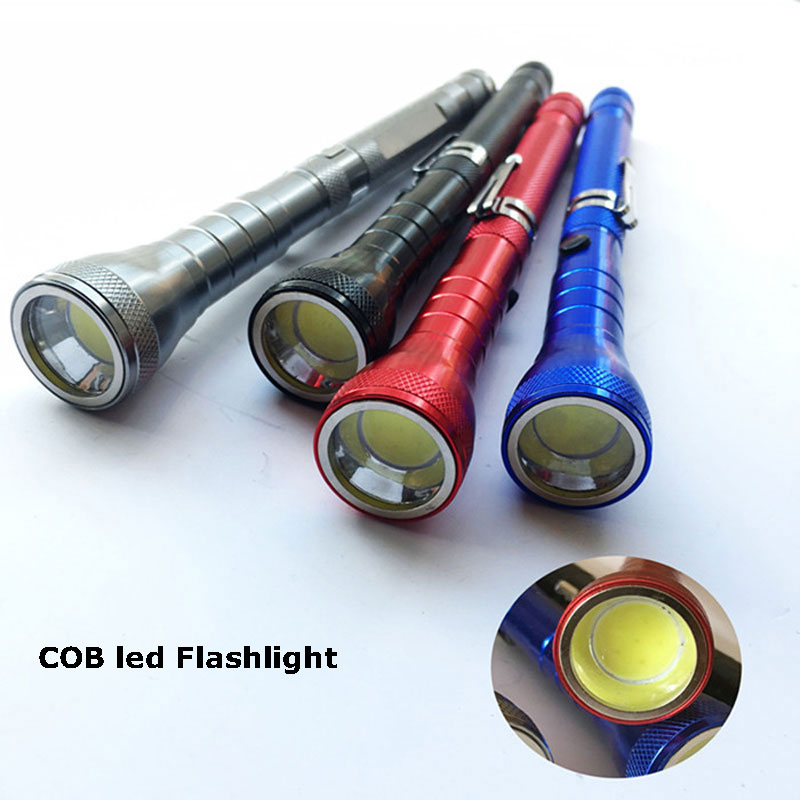 Aluminum Alloy COB Led Portable Telescopic Extendable Magnetic Flexible Head Pick-up Tool Work Led Light