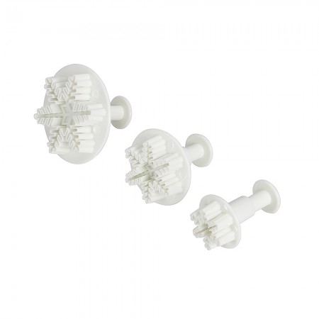 3Pcs/Set Christmas Snowflake Fondant Cupcake Cake Decorating Plunger Sugarcraft Cutter Sugar Confectionery Baking Mold Tools