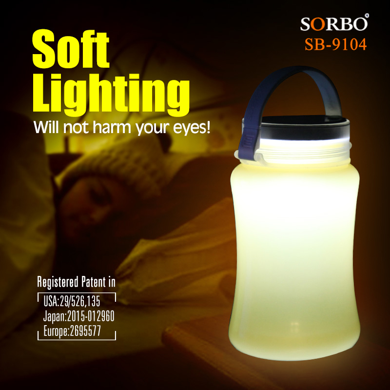 Innovative Solar Powered Silicone Water Bottle Lantern Collapsible Bottle Lights