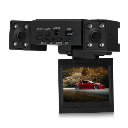 2.0 Inch TFT Car Vehicle Dashboard Two DVR Camera Video Recorder 90Wide Angle