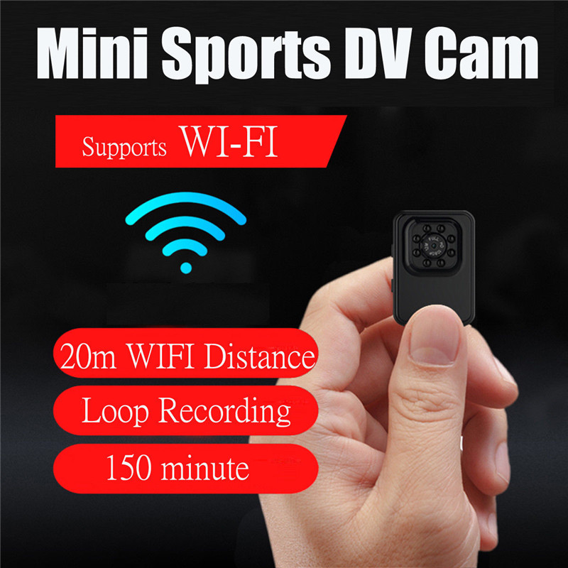 R3 WiFi Mini Camera HD 1080P Micro Camera Infrared Night Vision Mini Sports DV Cam Loop Recording for Hiking Riding