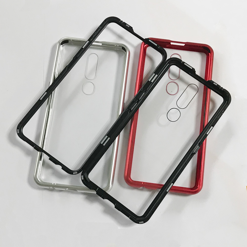 Magnetic full Tempered Glass cover For Oppo F11 Pro flip cell phone Metal case In stock