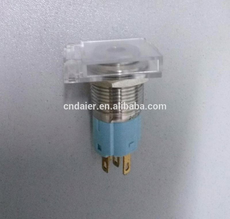 16MM Mounting Size Transparent Square Shape Dustproof Safety Cover For Push Button Switch