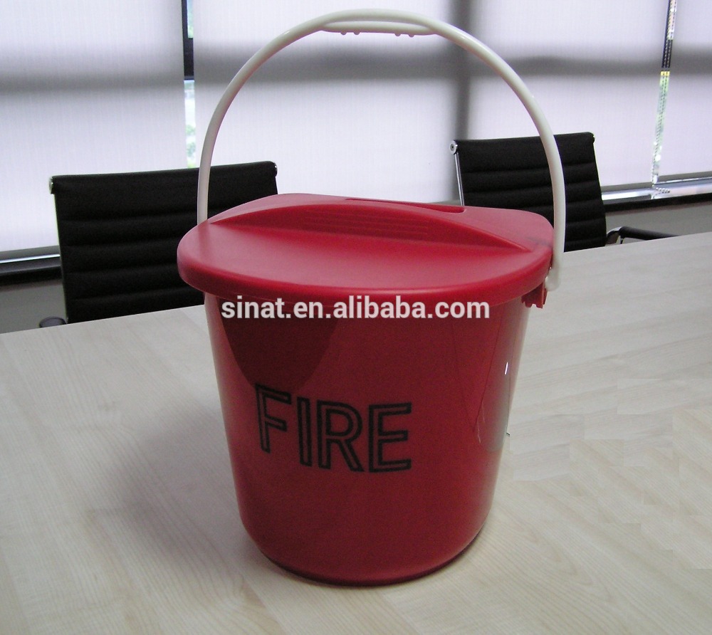 10L Fire bucket Red Plastic Fire Pail on sell