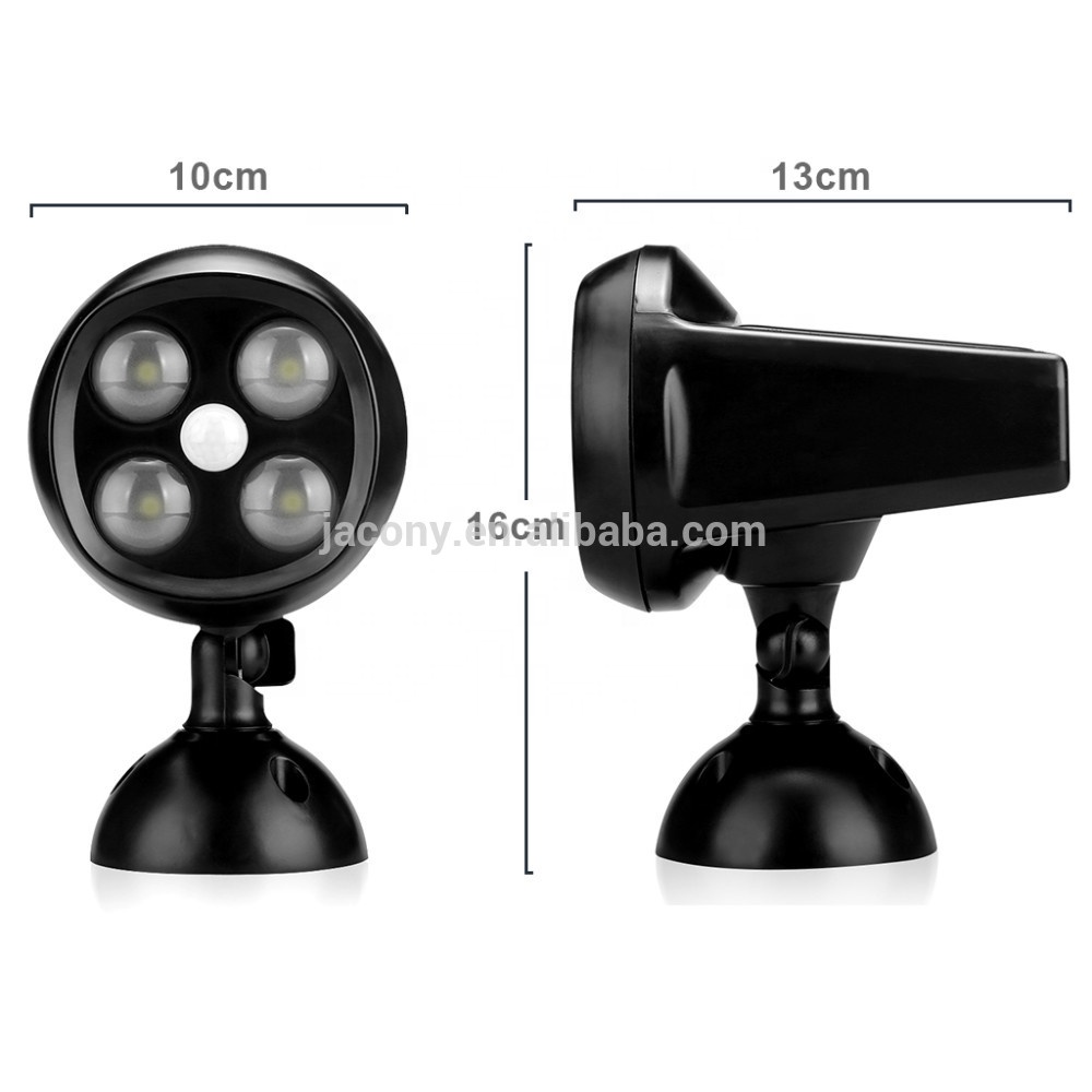 Outdoor wireless solar energy saving for entrance door front 4 LED Dummy Camera  LED motion detector light