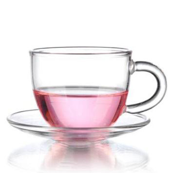 Glass teacup with saucer 50ml