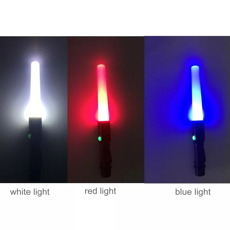 USB Rechargeable Blue Light Railway Signal Torch Magnet Base RGW Tri Color Torch Railway Signal