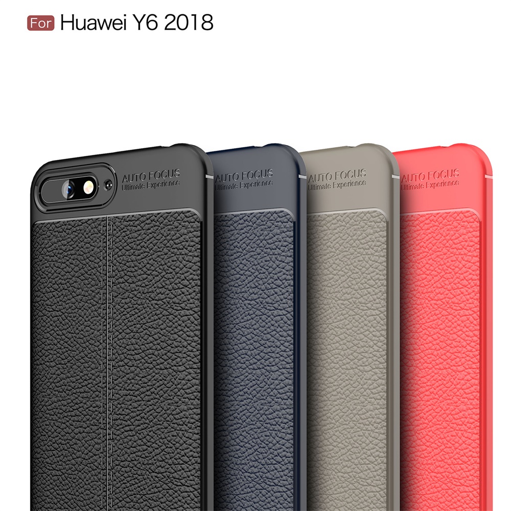 Carbon Fiber Lichee Pattern tpu For Huawei Y6 2018 Soft TPU Case