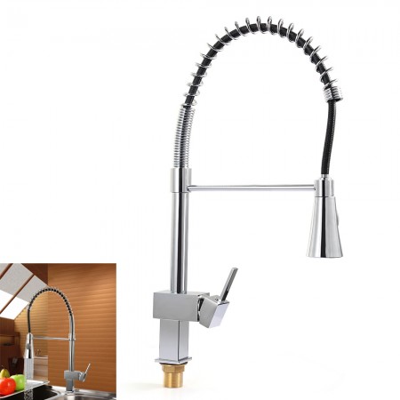 Pull Out Kitchen Nickel Brushed Faucet Mier Tap