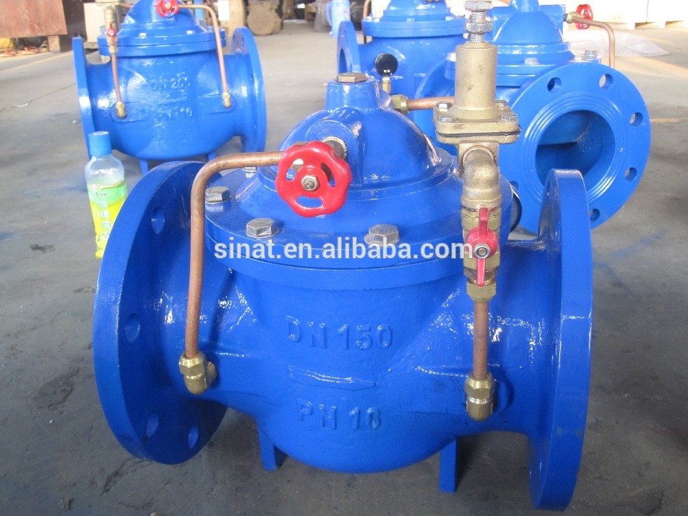 DN150 Water pressure reduce valve with two gauges