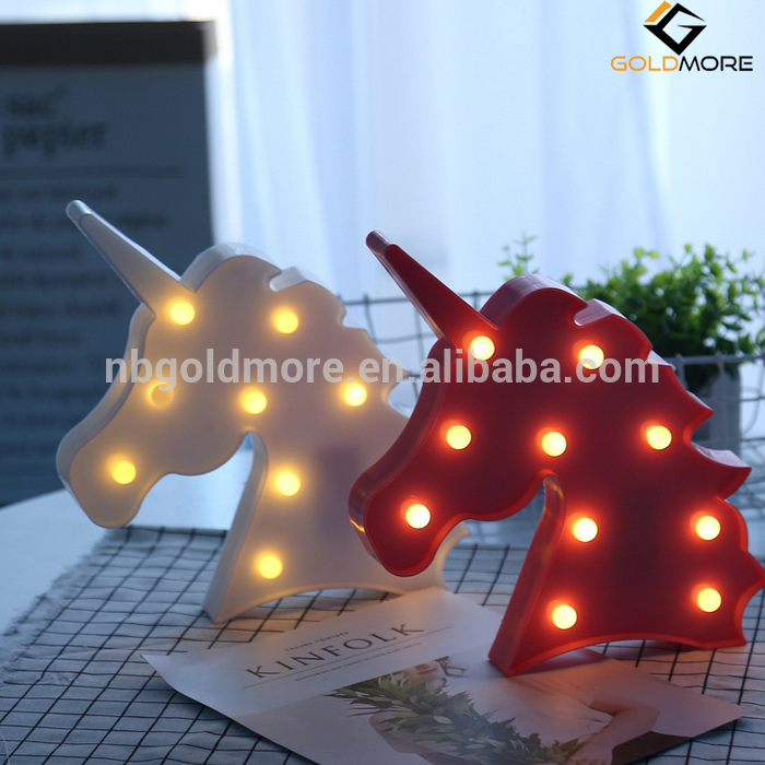 Goldmore Ningbo Room Decorative Unicorn Design Marquee Led Modeling Night Light