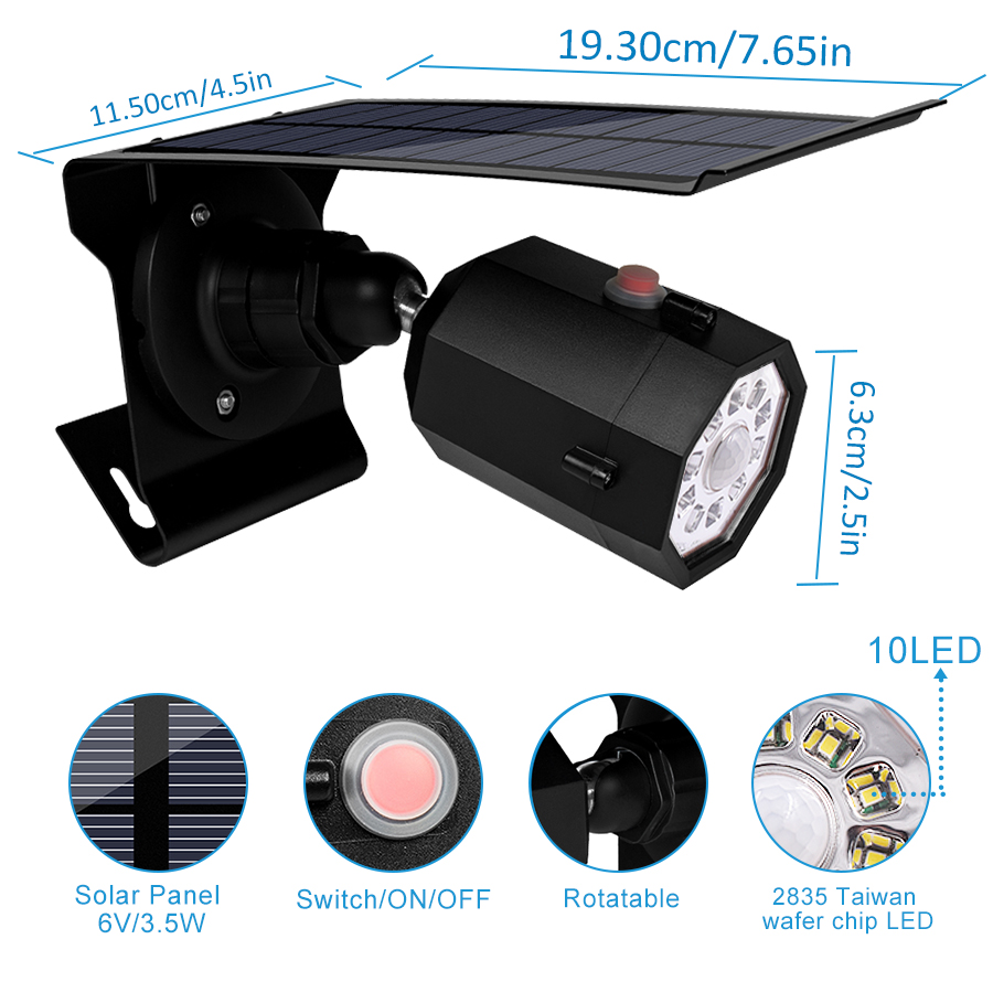 Led Solar Light Outdoor Solar Power Spotlight Garden Lawn Lamp Landscape Spot Lights Porch Light