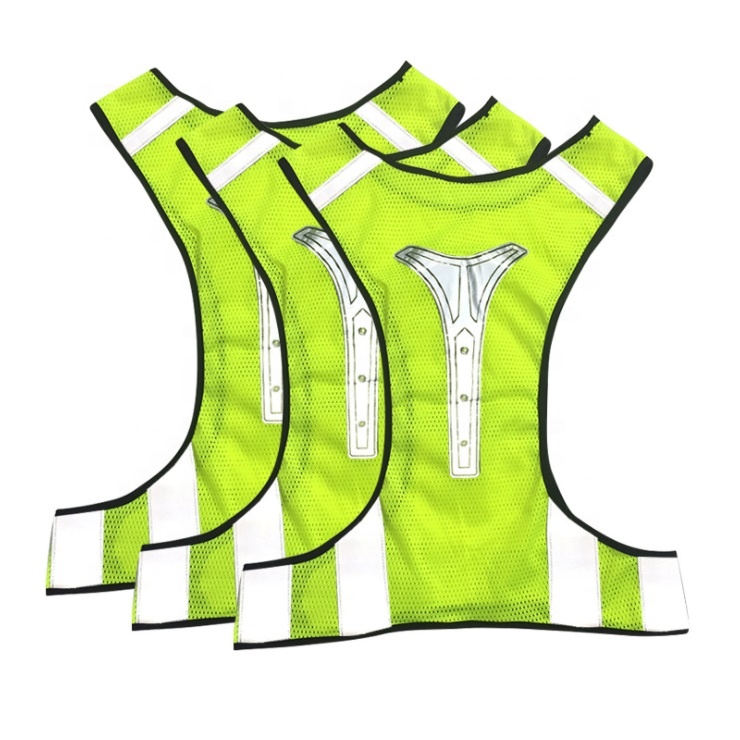 Sport Walking Mesh Cycling Safety LED Flashing Lighted Reflective Running Safety Vest