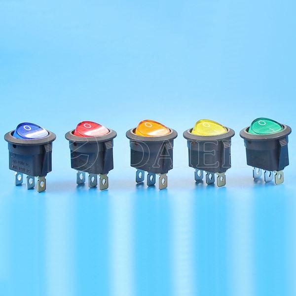 10A 125VAC ON OFF SPST 3Pin Blue LED Rocker Switch