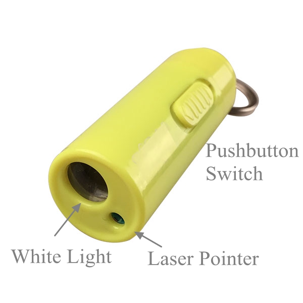 Promotion PVC LED Key Chain USB Red Laser Pointer Key Chain with LED Light