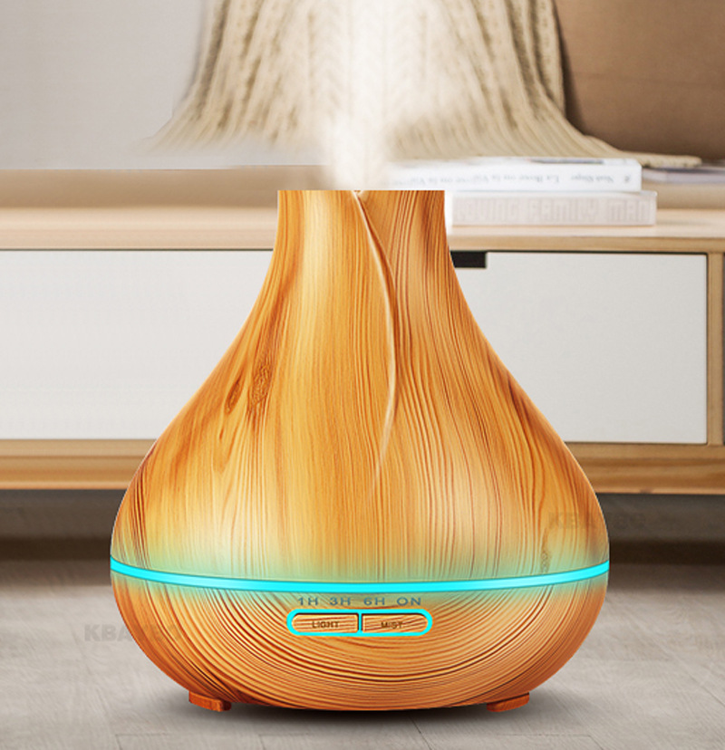 Mini Ultrasonic Aroma Essential Oil Diffuser, Wood Grain Cool Mist Humidifier for Office Home Room Study Yoga Spa