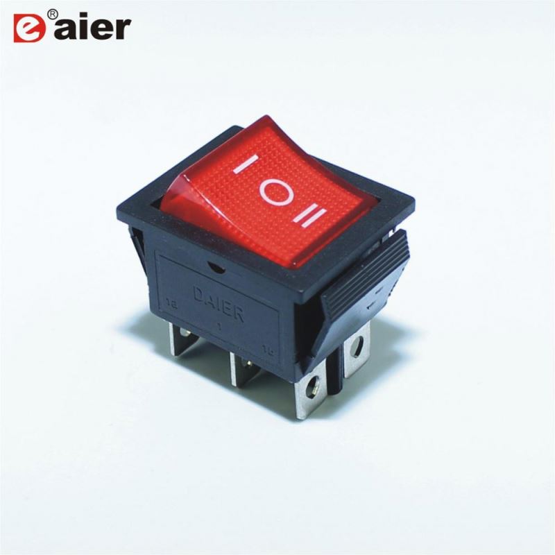 ON OFF ON illuminated rocker switch