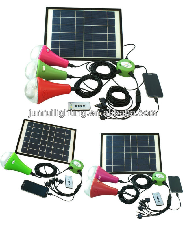 New CE Home Application and Normal Specification solar power kits with 1/2/3*3W LED Lamps for home LIGHTING