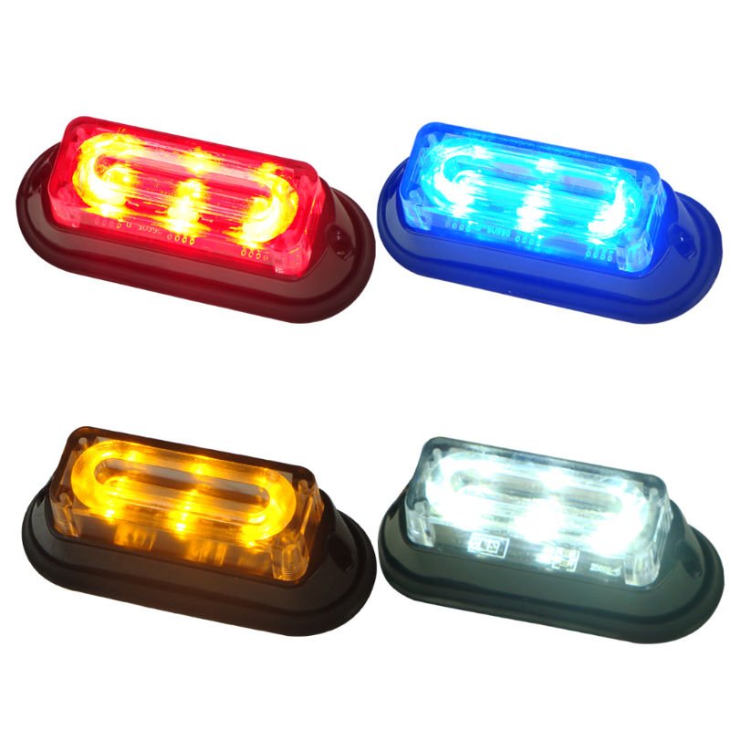 2019 New 12v/24v 3pcs led exterior grille mount flashing warning perimeter amber motorcycle headlights (SL623-S)