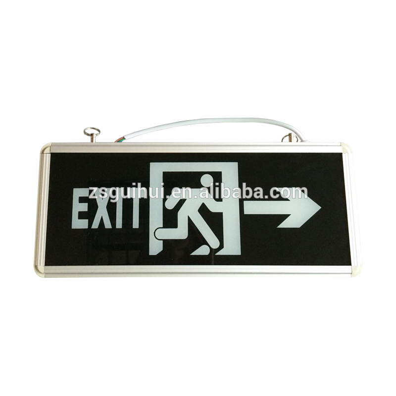 Black Recessed 3W 5W Running Man Automatic Inspection Led Emergency Exit Sign Lights