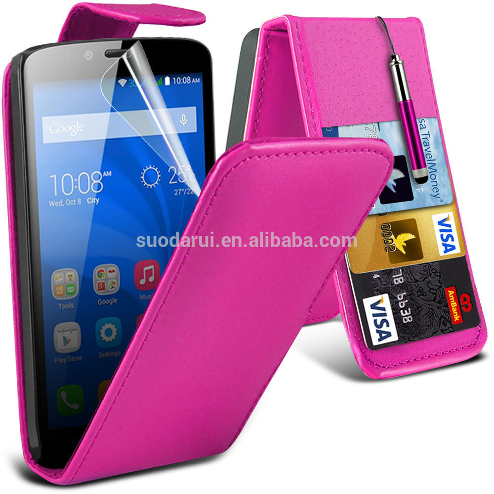Online selling Flip PU Leather Case Cover For huawei honor 4c