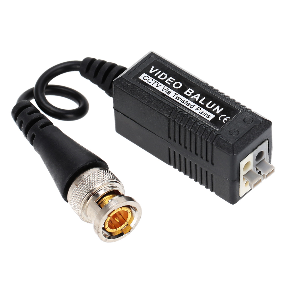 New 1 pair CCTV Via Twisted Pairs Passive Video Balun Transceiver Male BNC to UTP CAT5 Camera or DVR