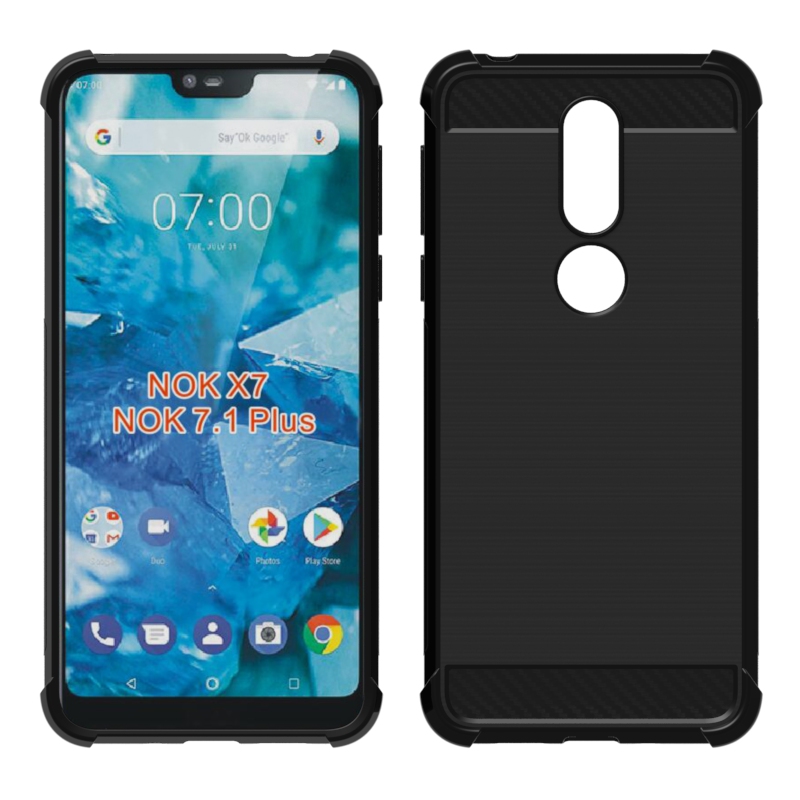 Carbon Fiber Soft Tpu case For Nokia 7.1 plus
