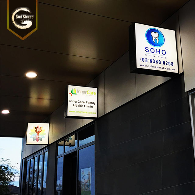 Metal frame lightbox waterproof led light box advertising shop acrylic box