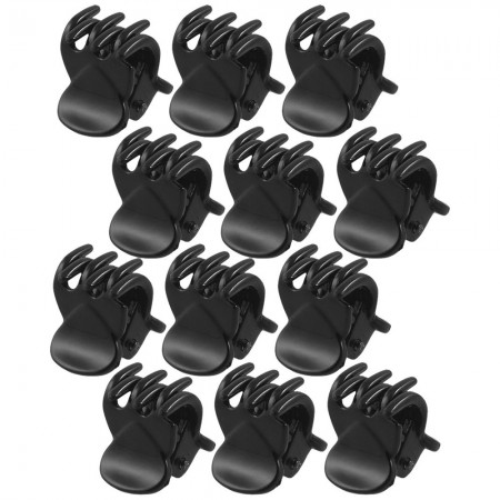 Sourcingmap Plastic Ladies 6 Claws Hairpin Hair Clip/ Clamp, Black - 12 Piece