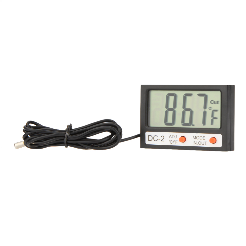 Mini LCD Digital Thermometer New Thermostat Temperature Tester Indoor Outdoor Temperature instrument termometro Clock w/ Probe