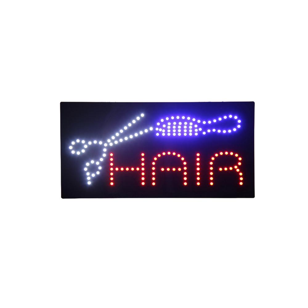 Hidly 12*24 Inch Super Bright Hair LED Open Sign Indoor Advertising Acrylic LED Sign for Hair Salon, Barber Shop, Hair Cut