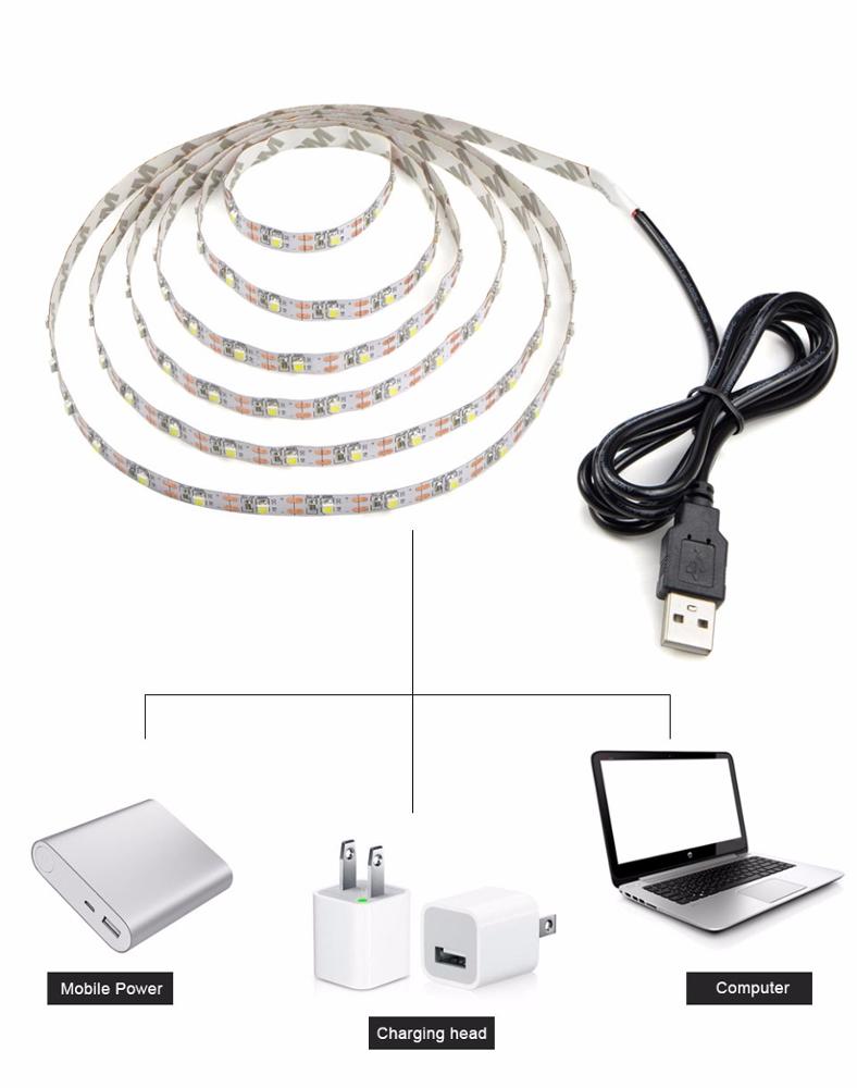 DC5V USB LED strip 5050 RGB Flexible Light For TV led Background Lighting RGB LED stripe