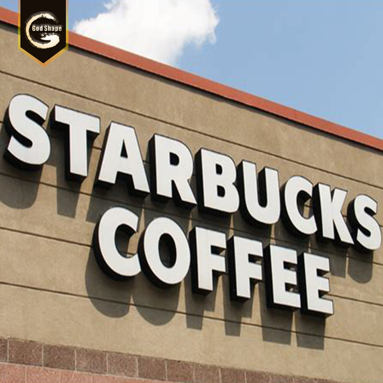Outdoor large backlit led letters Stainless Steel Signs Led Illuminated Channel Letters coffee shop