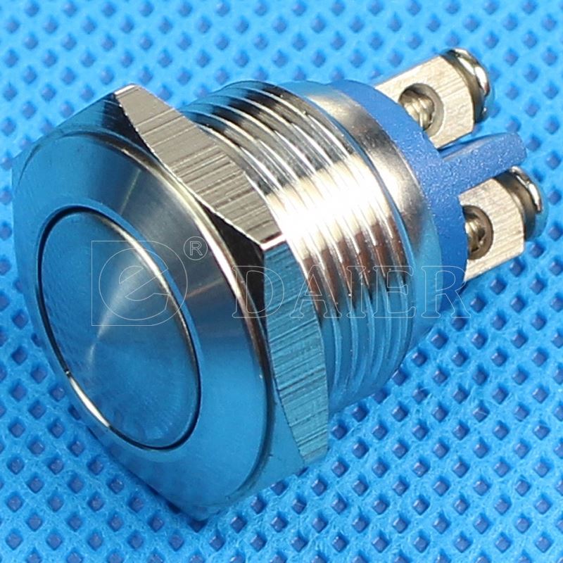 IP67 16mm 2 Pin Screw Terminal Momentary Metal Dome Brass Switch