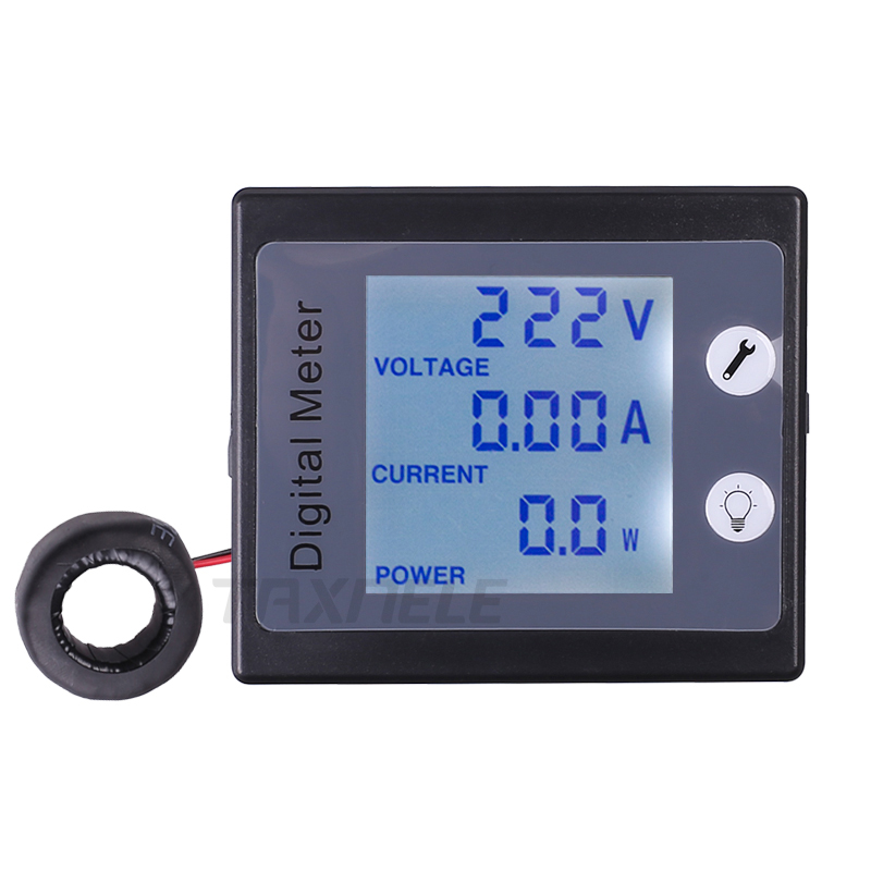 AC Single Phase Digital Electric Power Meter Wattmeter 80-260VAC 100A Khw Energy Meter with CT coil Multimeter Ammeter Voltmeter