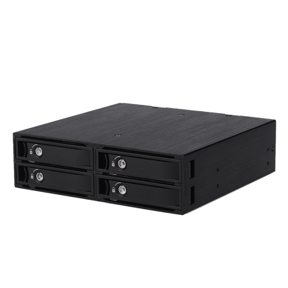 4 Bays 2.5 SAS/SATA III Hard Drive Enclosure HDD & SSD Tray Caddy Enclosure Docking Station with Key Lock Cooling Fans Hot Swap