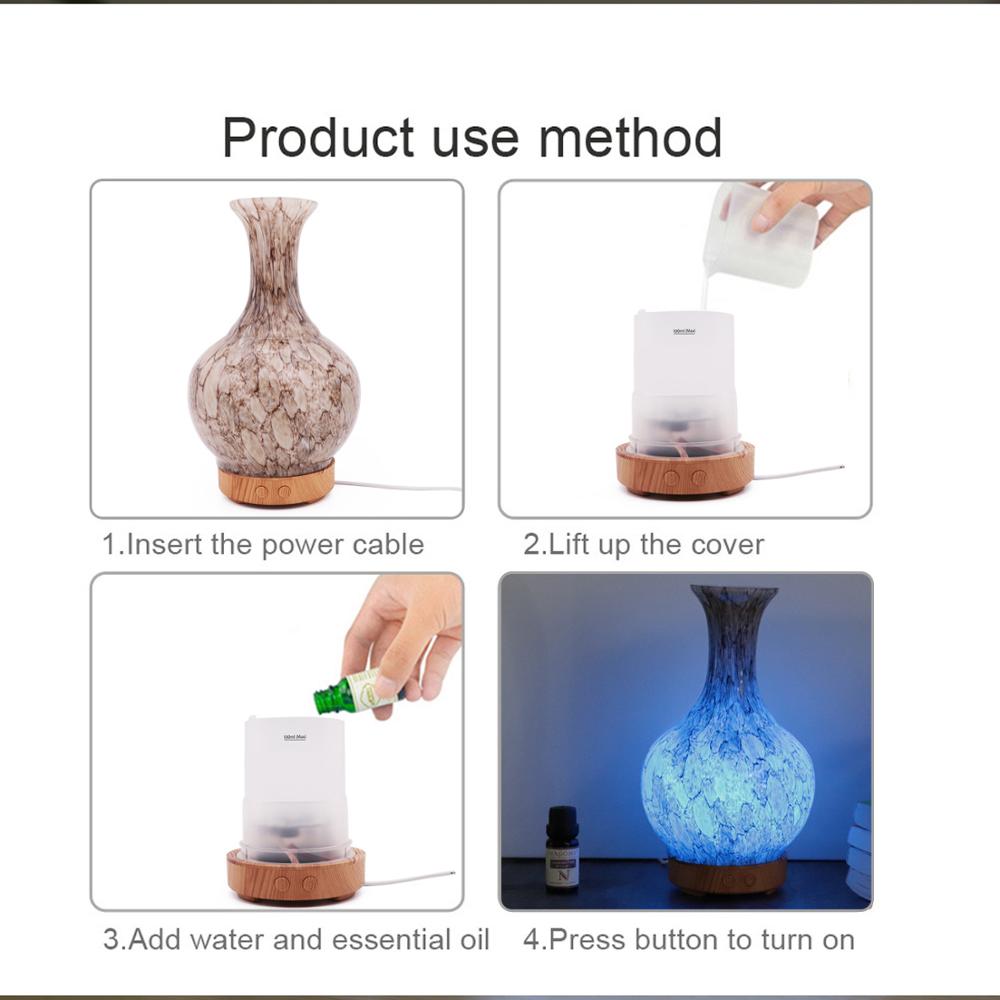 Aroma Essential Oil Diffuser Aromatherapy Humidifier 120ml mosaic glass