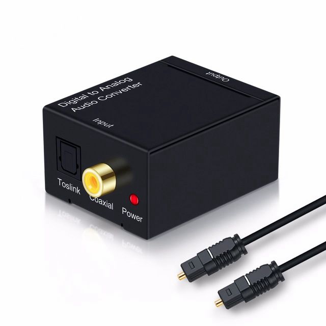 DAC Digital to Analog Audio Converter Optical Coaxial Toslink To Analog R/L RCA 3.5mm Jack Adapter with optical cable