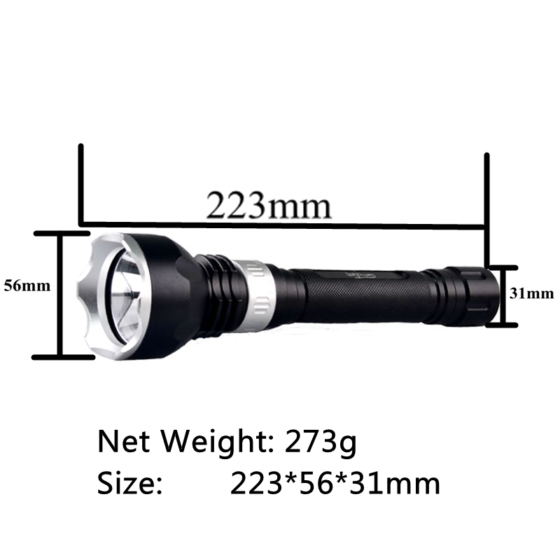 18650 Portable T6 High Power IP68 Underwater Scuba LED Light for Diving