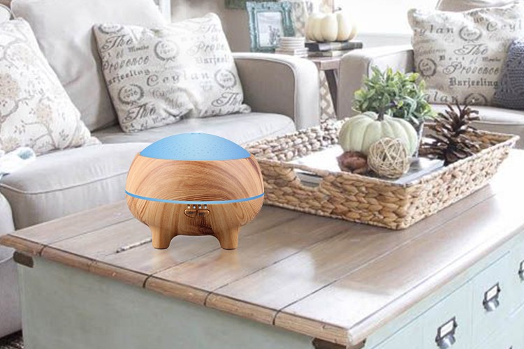 Wood Ultrasonic Air Purifier with Humidifier Aroma Led light diffuser